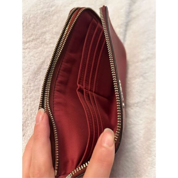 Coach red wallet wristlet leather with two pockets - Picture 6 of 6